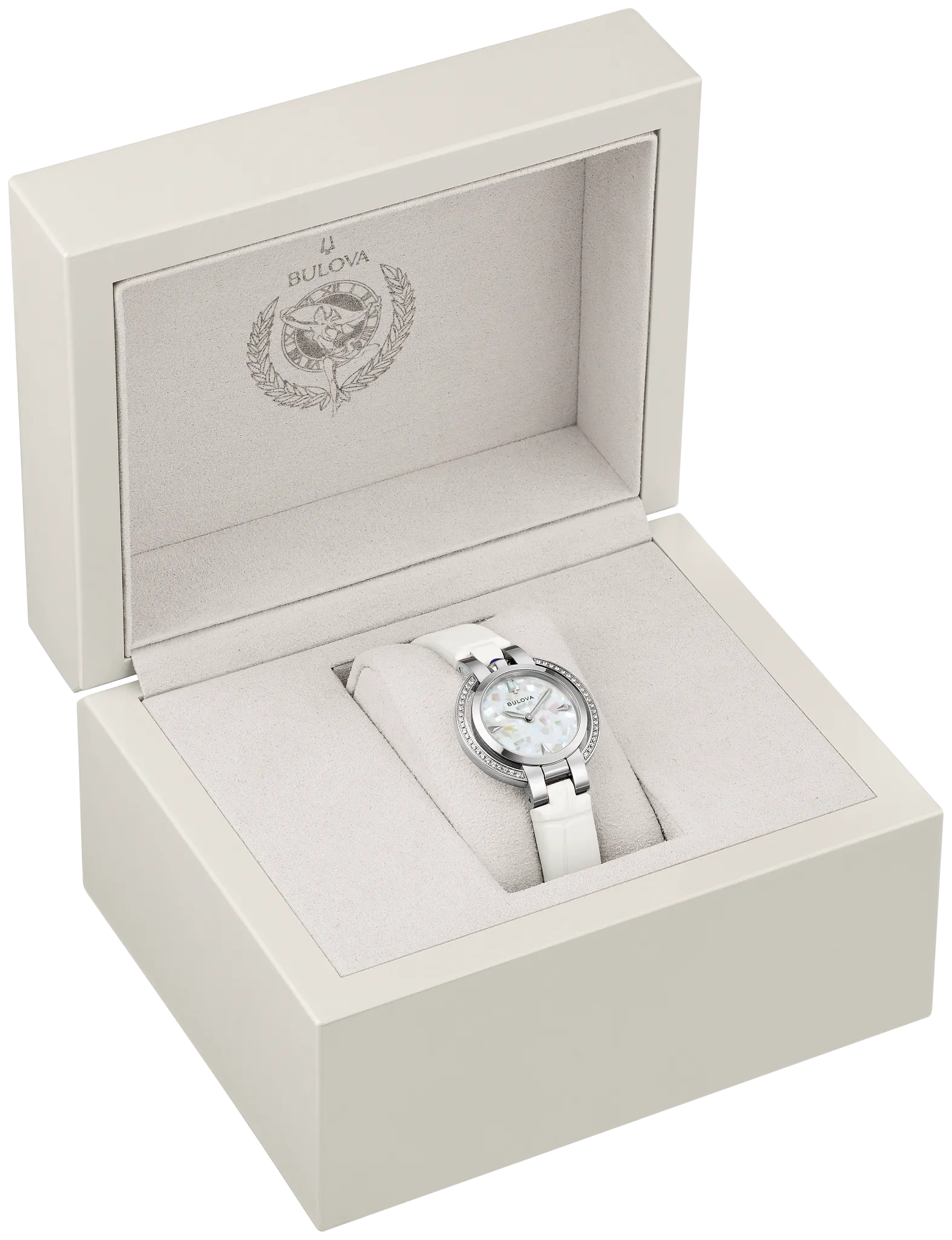 White Dial Leather Strap Rubaiyat Winter 96R254 | Bulova